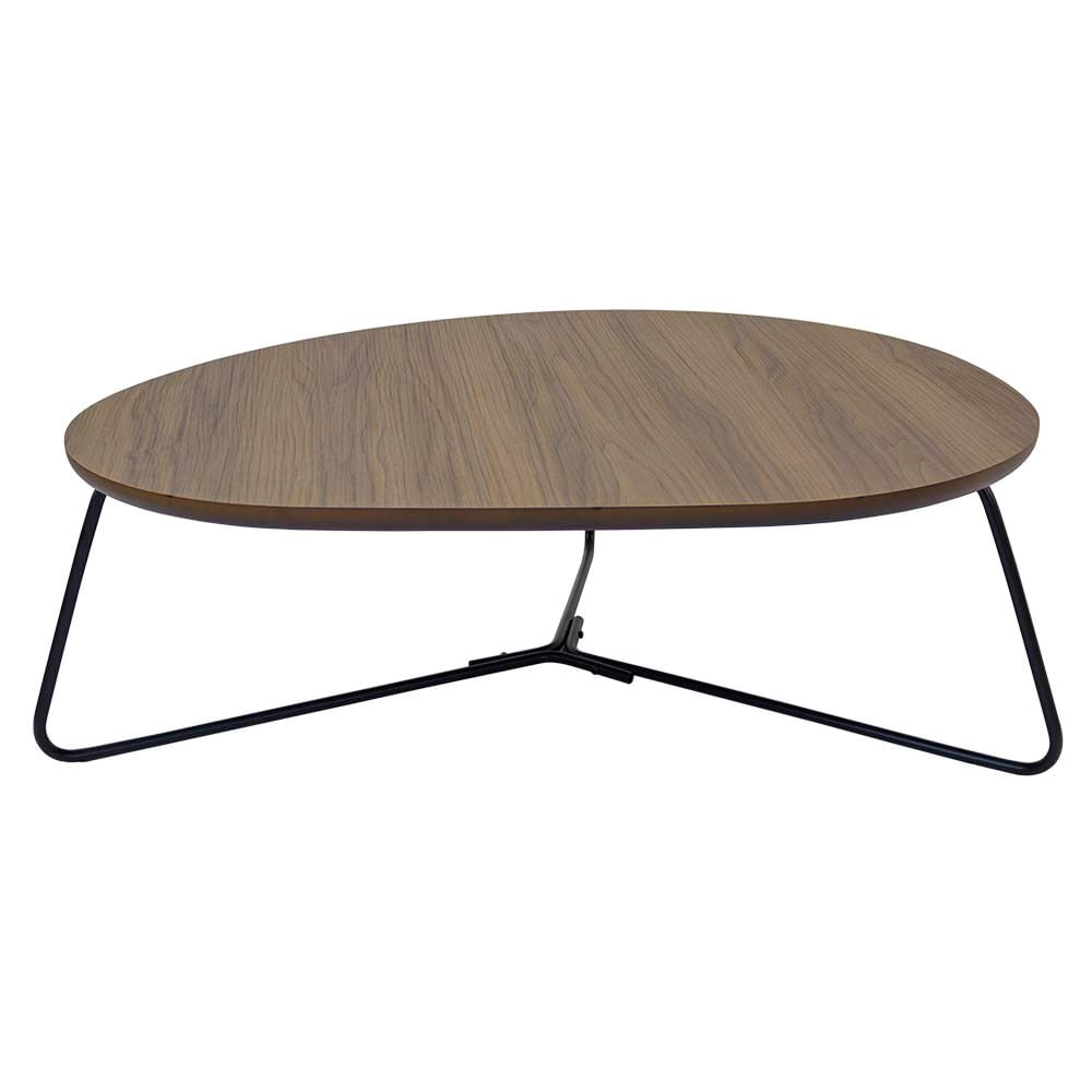 Mesa Centro Infinity Baixa Nogueira e Base Preta - 1